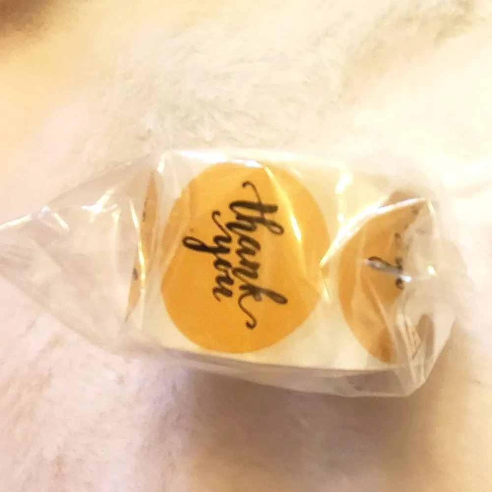 1 roll 500 Craft Thank You Stickers Labels 1.5 inches
